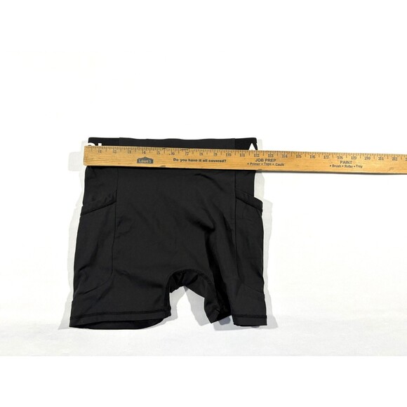 AYBL Womens Logo Black Activewear Workout Bike Yoga Running Stretch Shorts Sz S - Picture 4 of 8